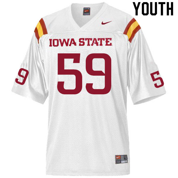 Iowa State Cyclones Youth #59 Jack Hester Nike NCAA Authentic White College Stitched Football Jersey KB42O84DW